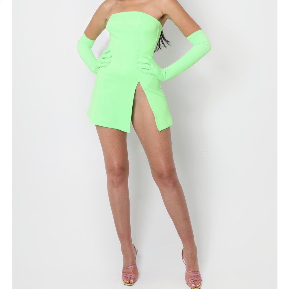MISCREANTS Cupid Split Dress - Neon Green